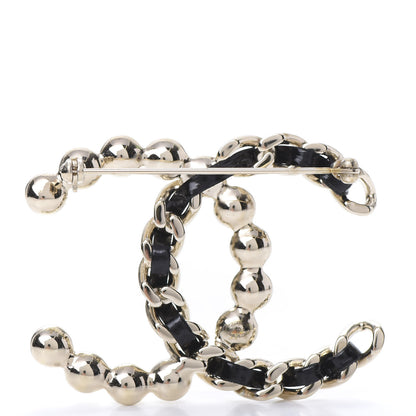 Chanel Lambskin Pearl CC Chain Brooch Black Gold 3 of 6