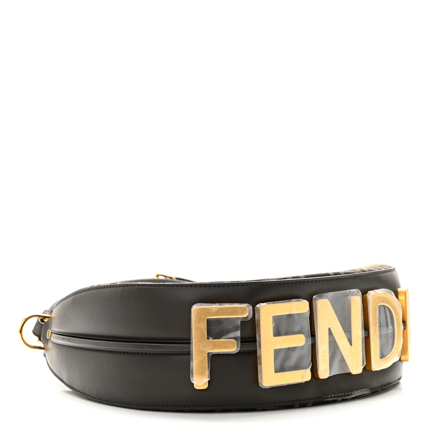 Fendi Fabric Jacquard Vitello Grace FF 1974 Small Fendigraphy Hobo Bag Tobacco Moro Ebano 4 of 10