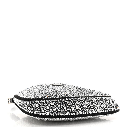 Prada Satin Crystal Cleo Adjustable Strap Shoulder Bag Metal 4 of 9