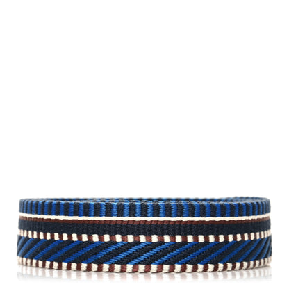 Hermes Toile Swift 25mm Sangle Cavale Shoulder Strap Bleu Zellige Indigo Black 2 of 6