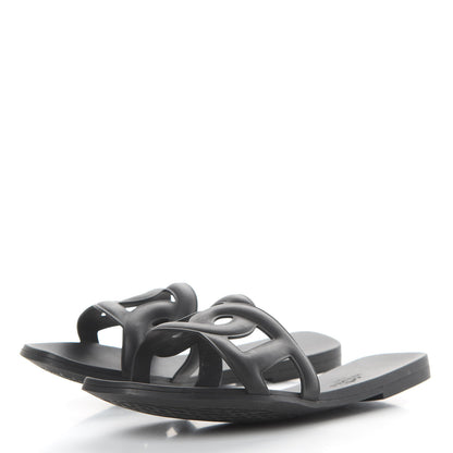 Hermes Rubber Aloha Sandals 39 Black 3 of 8