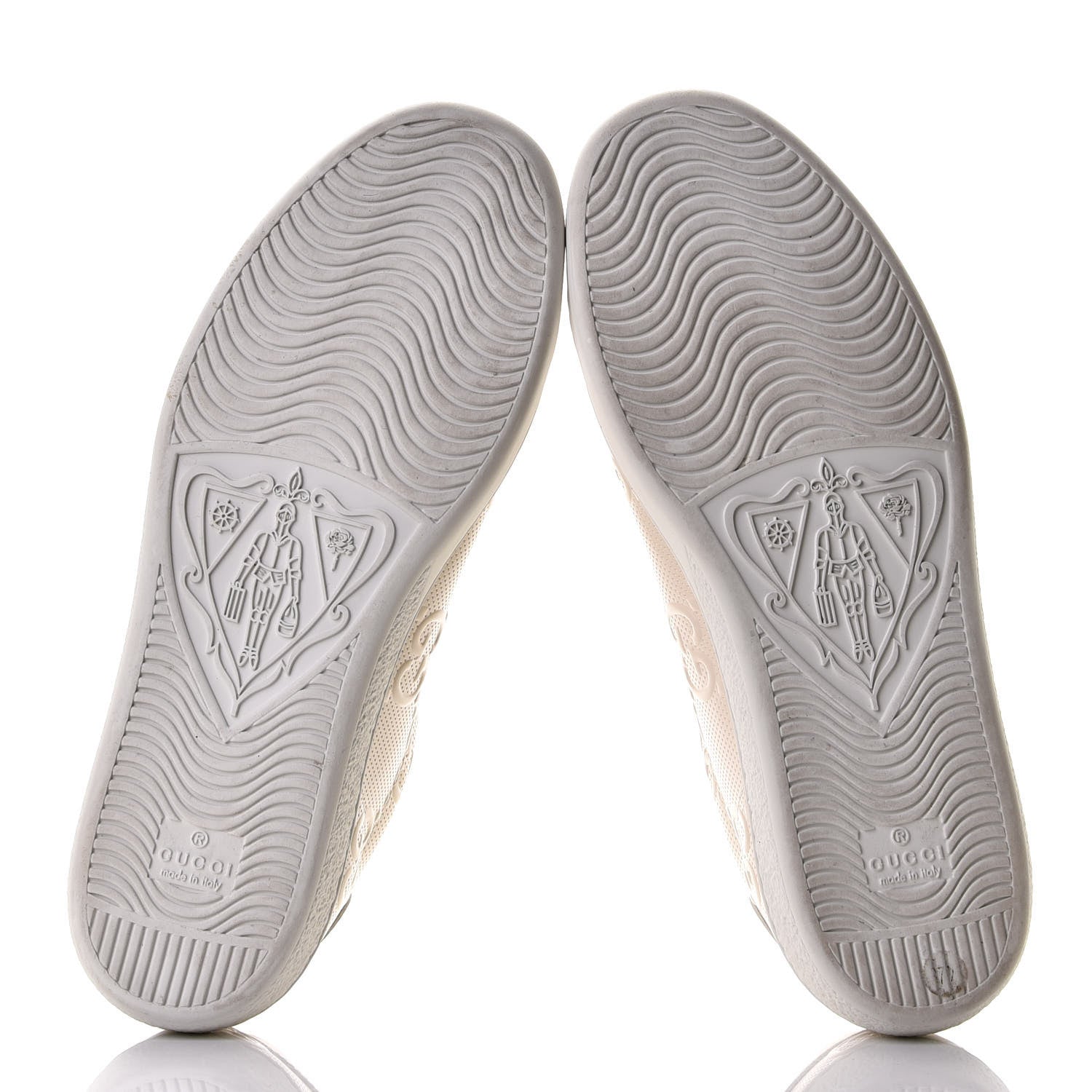 Gucci Calfskin GG Tennis Embossed Womens Ace Sneakers 37.5 Mystic White 8 of 8