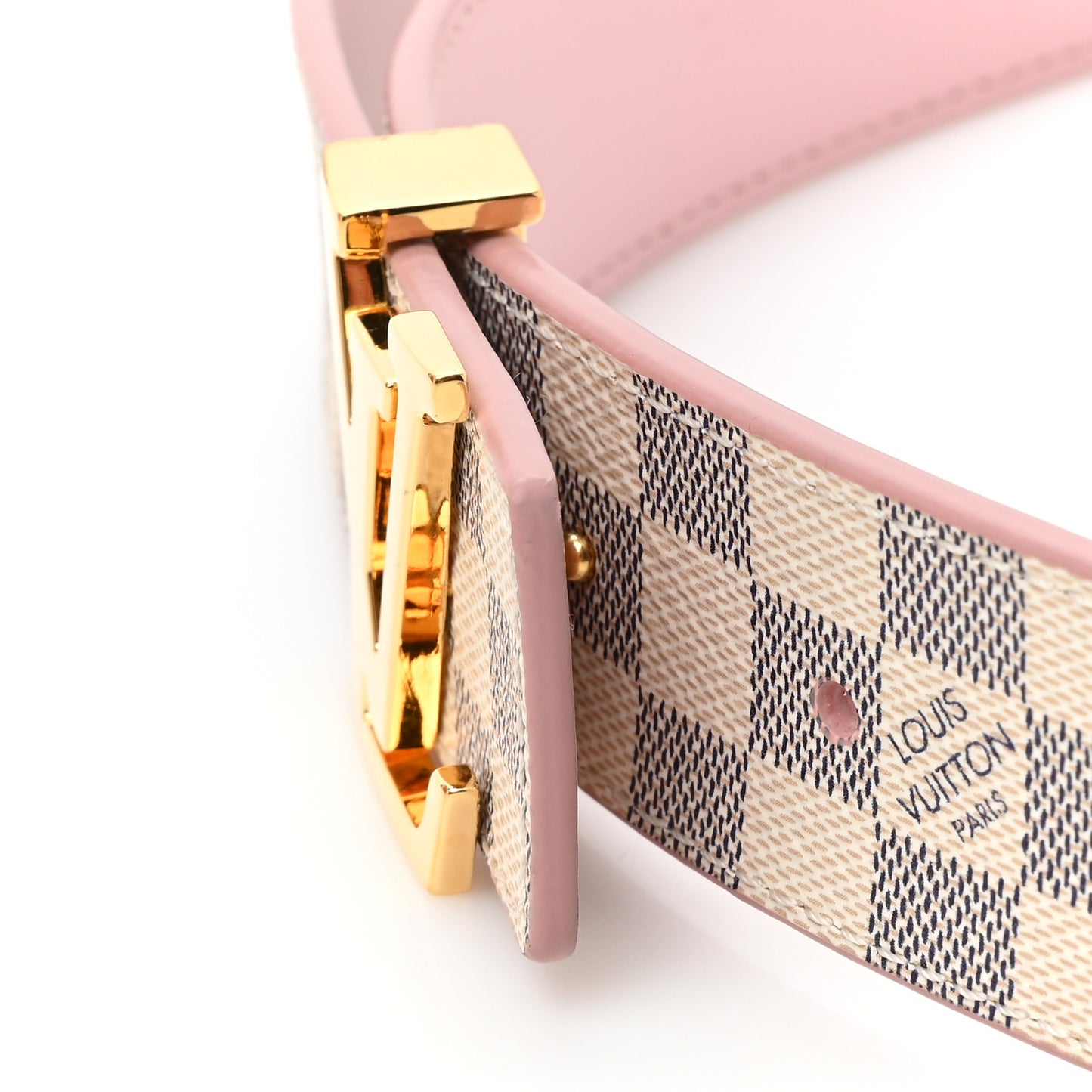Damier Azur 30mm LV Initiales Reversible Belt 85 34 Pink