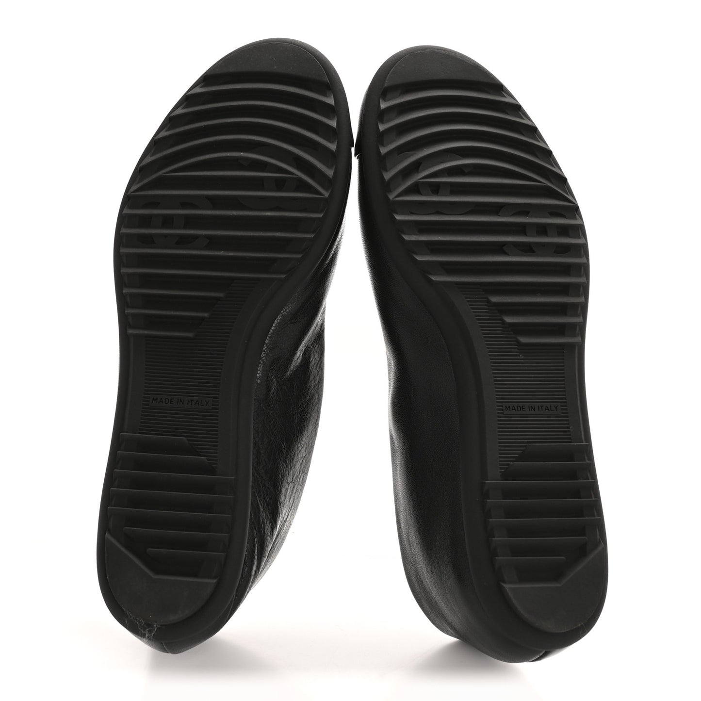 Lambskin Cap Toe CC Mary Jane Flats 38 Black
