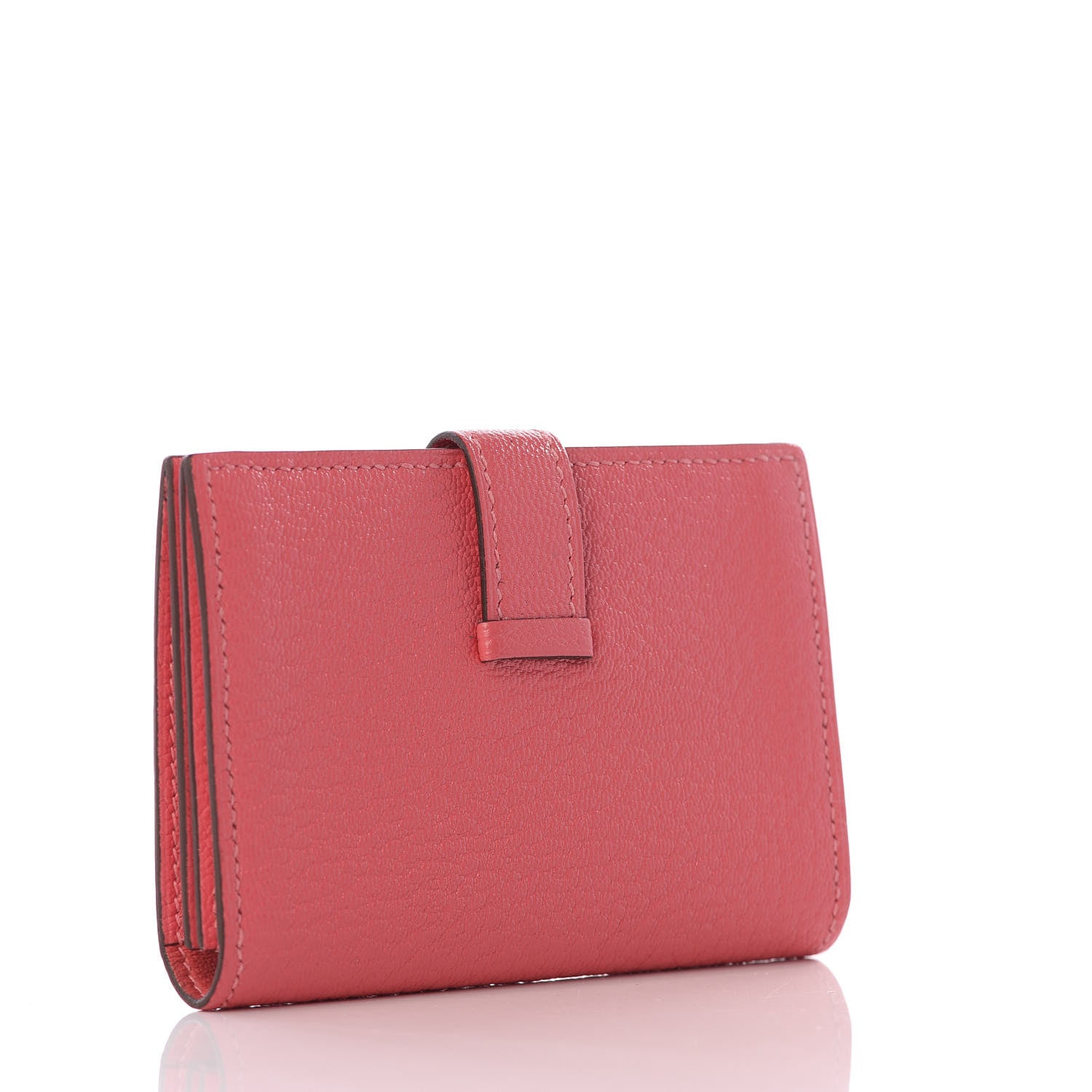 Hermes Chevre Mysore Bearn Card Holder Wallet Rose Lipstick 2 of 8