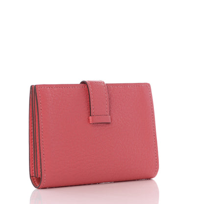 Hermes Chevre Mysore Bearn Card Holder Wallet Rose Lipstick 2 of 8
