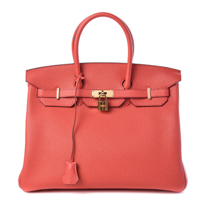 Hermes Taurillon Clemence Birkin 35 Rose Jaipur 1 of 35