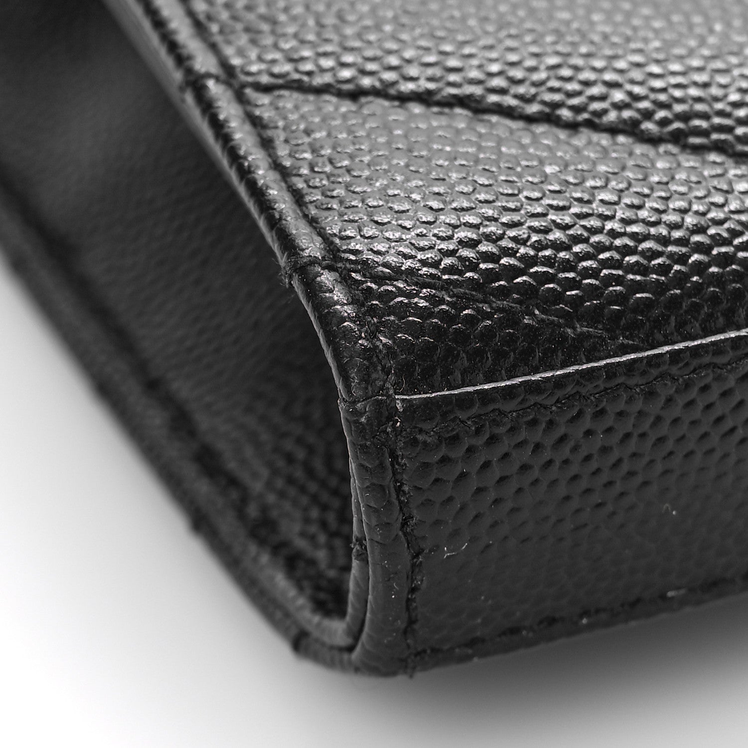 Saint Laurent Grain De Poudre Matelasse Chevron Monogram Chain Wallet Black 7 of 8