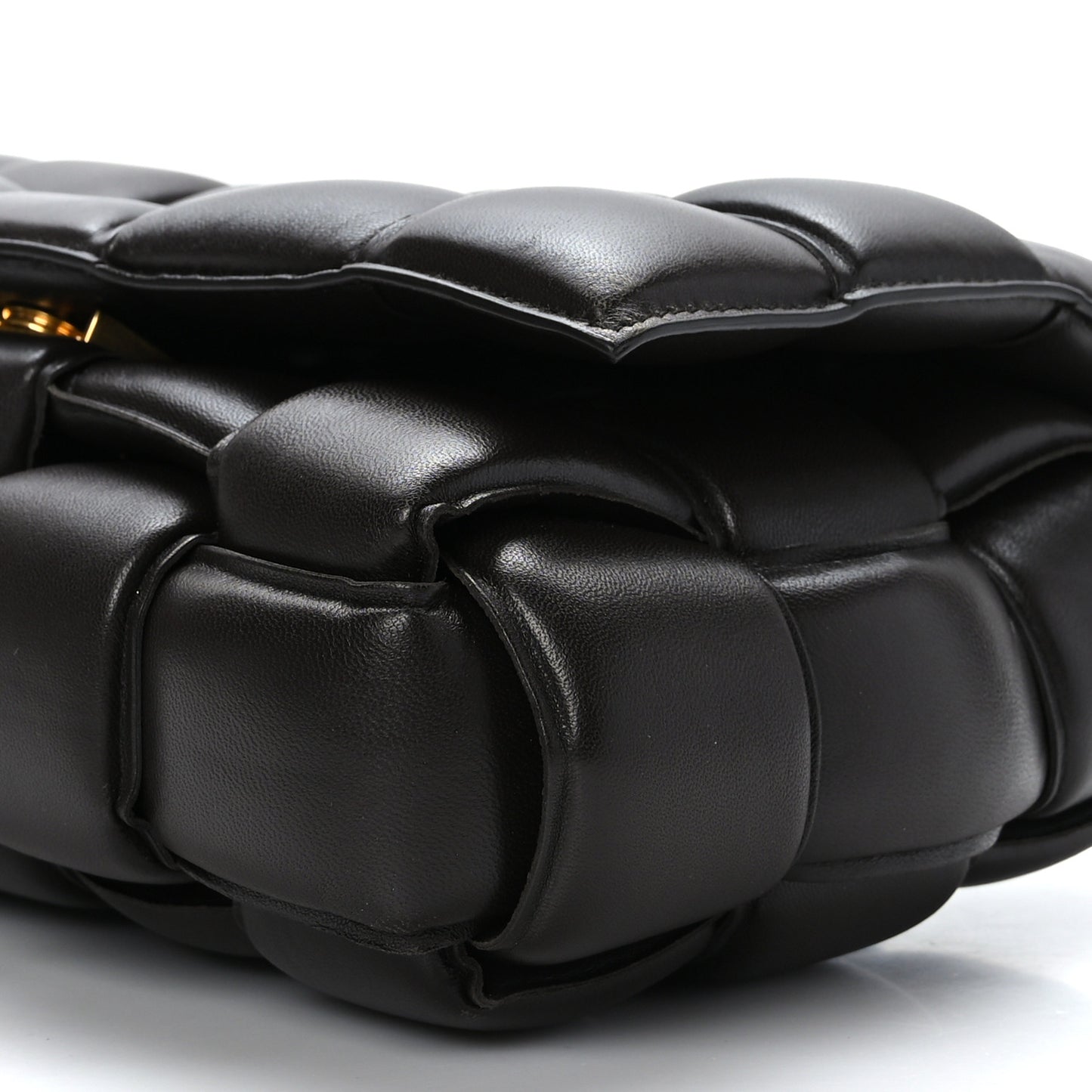 Nappa Maxi Intreccio Padded Cassette Crossbody Bag Fondente