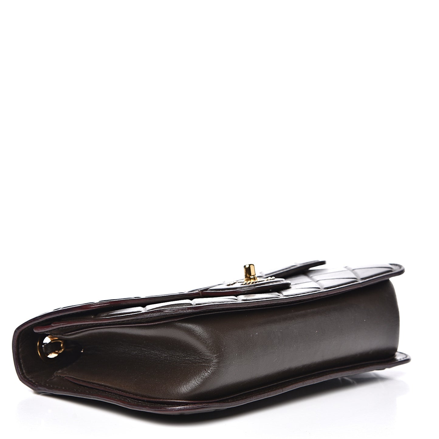 Calfskin Embossed Medium Flap Brown