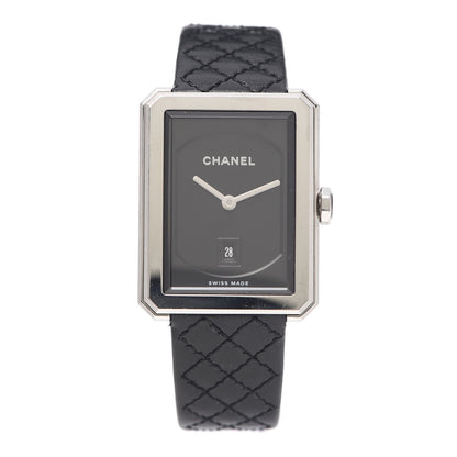 Chanel Stainless Steel Calfskin 26mm Boy-Friend Quilt Quartz Watch Black 1 of 5