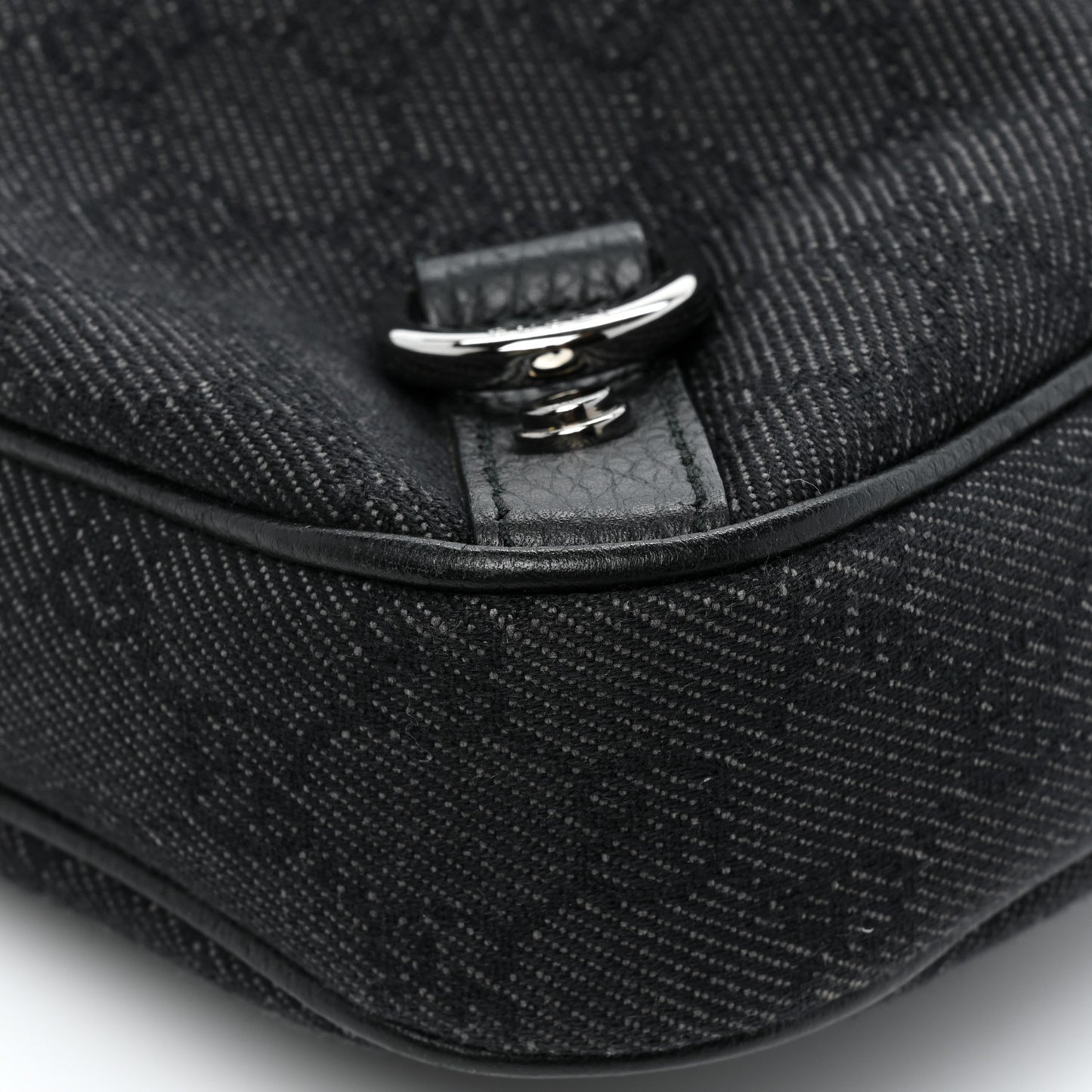 Denim Monogram Abbey D Ring Hobo Black