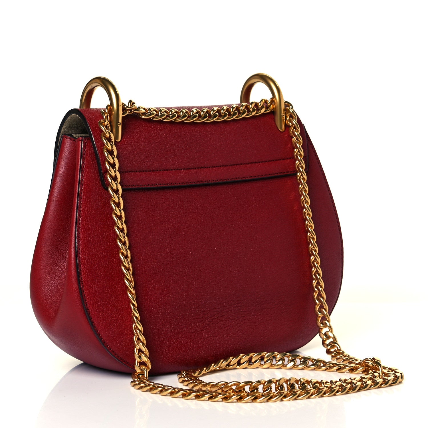 Chloe Grained Lambskin Drew Shoulder Bag Plaid Red 3 of 6