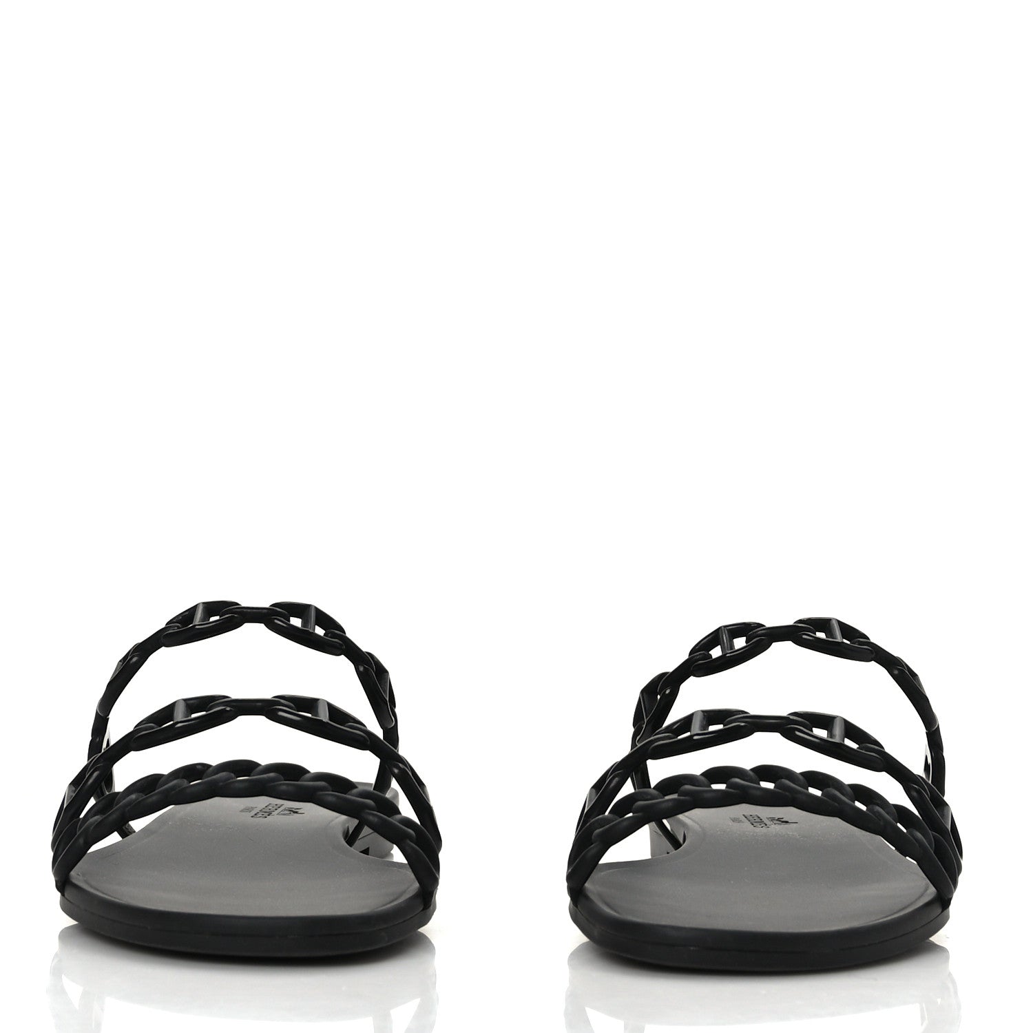 Hermes Rubber Chaine d'Ancre Rivage Sandals 38 Black 2 of 7