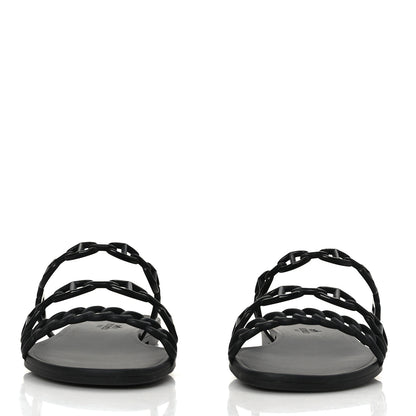 Hermes Rubber Chaine d'Ancre Rivage Sandals 38 Black 2 of 7