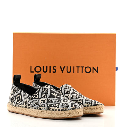 Louis Vuitton Jacquard Since 1854 Starboard Espadrille Flats 35 Grey 10 of 10