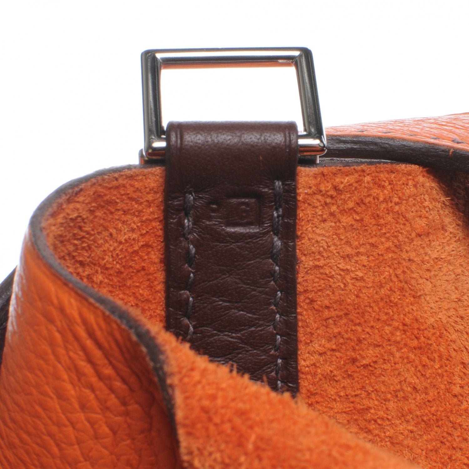 Hermes Taurillon Clemence Picotin PM Orange and Ebene 7 of 8