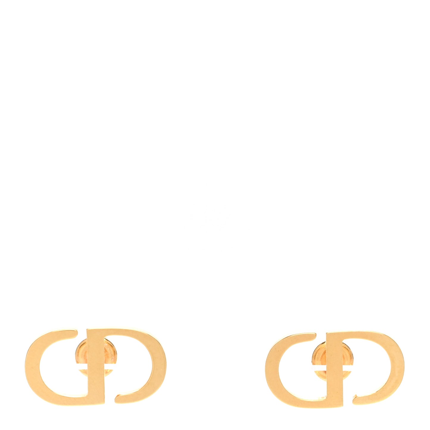 Metal Petit CD Stud Earrings Gold