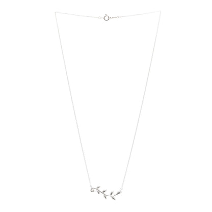 Tiffany Sterling Silver Paloma Picasso Olive Leaf Vine Pendant Necklace 3 of 4
