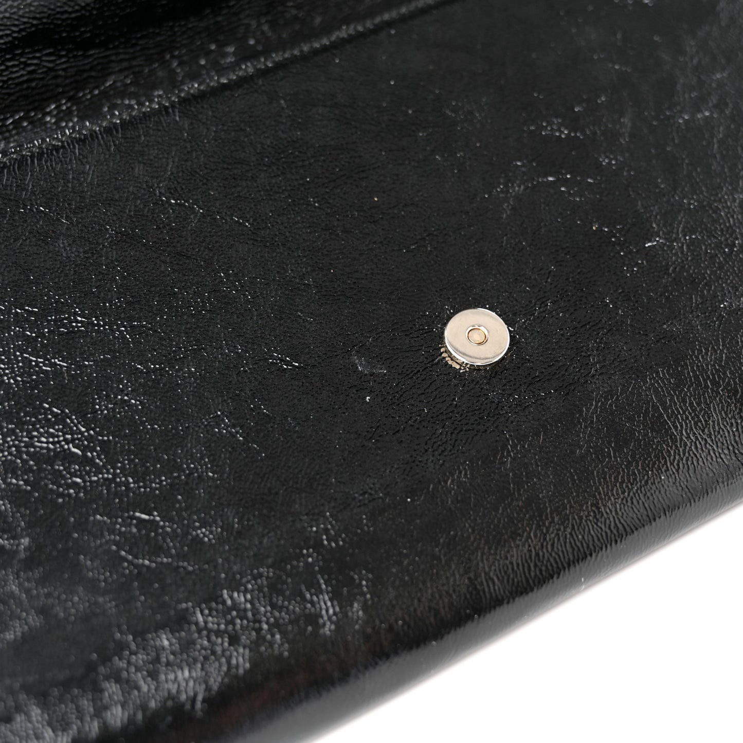 Textured Patent Monogram Large Belle De Jour Clutch Black
