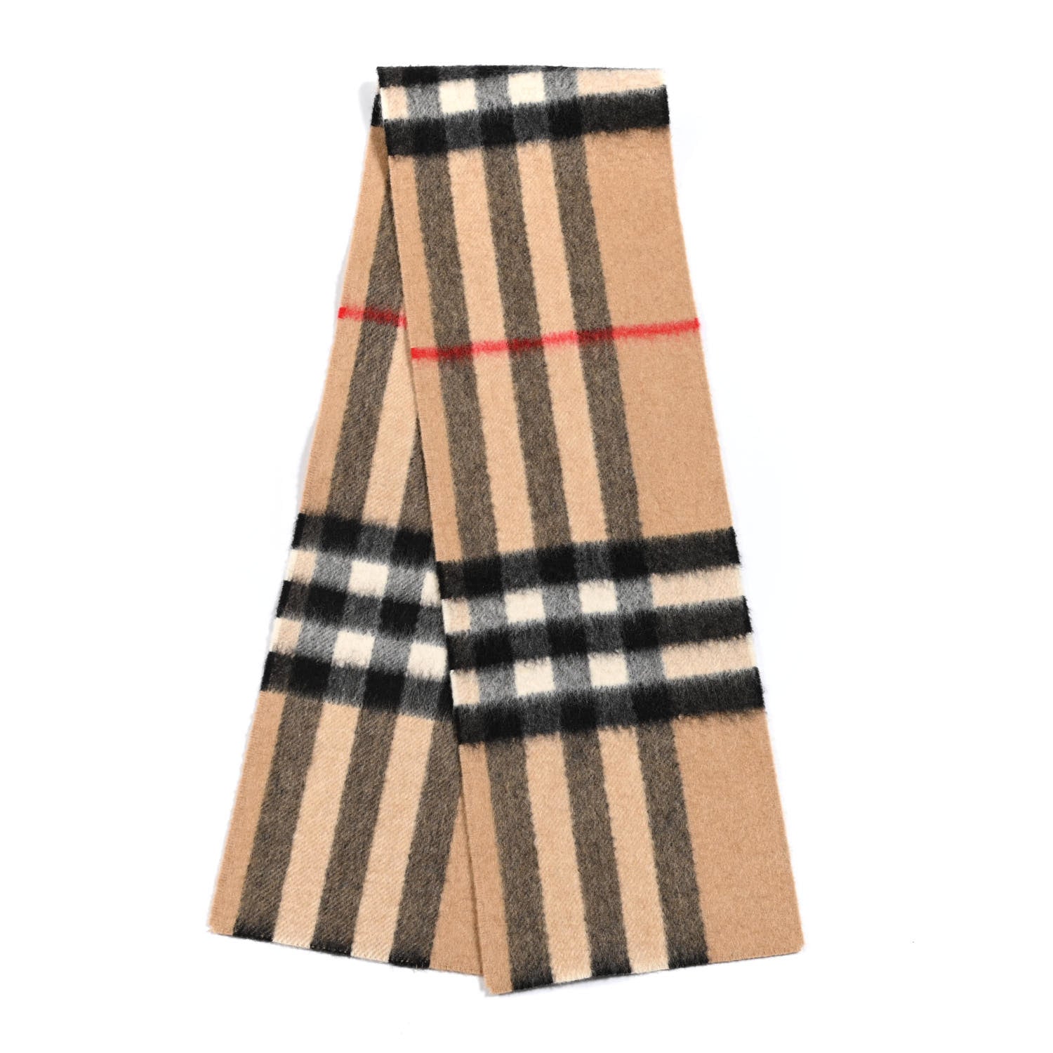 Burberry Cashmere Giant Check Scarf Camel 1 of 4