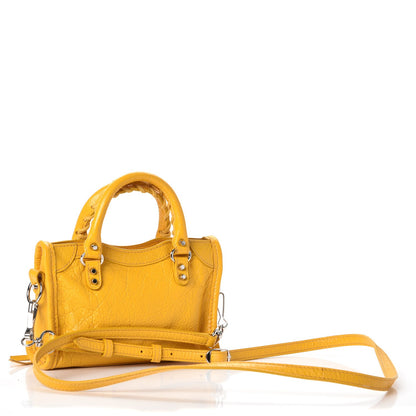 Balenciaga Agneau Classic Silver Hardware Nano City Jaune Epi 4 of 9