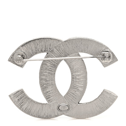 Chanel Baguette Crystal CC Brooch Silver 3 of 4