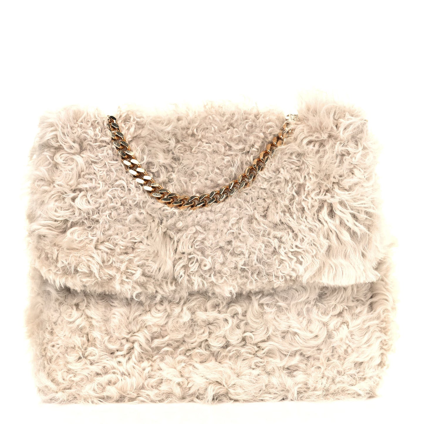 Shearling Gourmette Shoulder Bag Cream