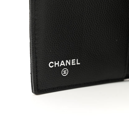 Chanel Caviar Camellia Embossed Compact Wallet Black 6 of 8