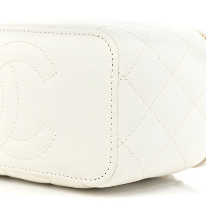 Chanel Caviar Quilted Small Vanity Case With Chain White 8 of 11