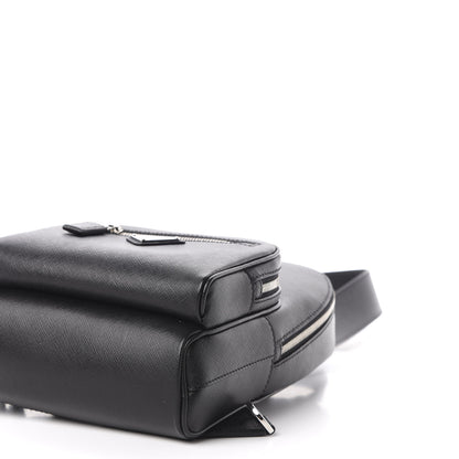 Prada Saffiano Sling Backpack Black 6 of 9