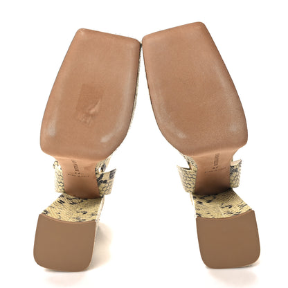 Bottega Veneta Faded Goatskin Python Printed Tower 40/140mm Platform Pumps 37 Kiwi Black 5 of 7