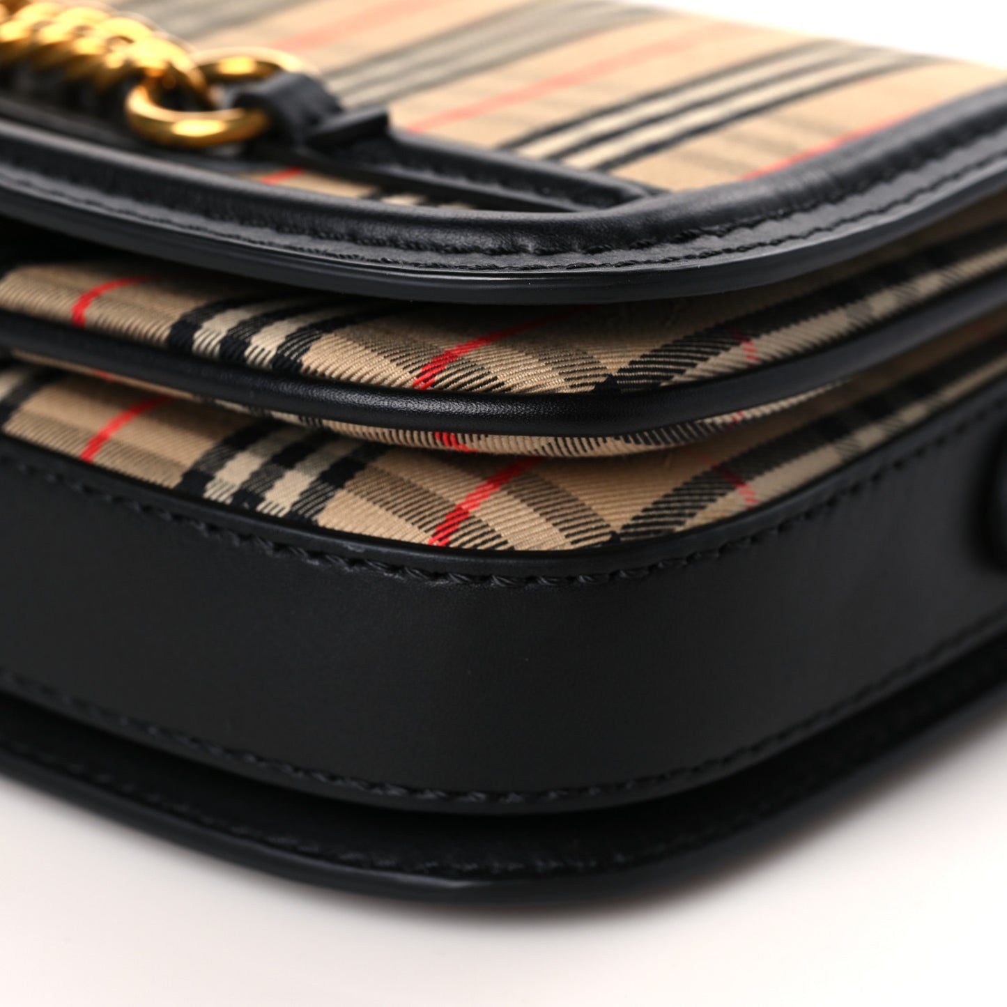 Smooth Calfskin 1983 Knight Check Link Shoulder Bag Black