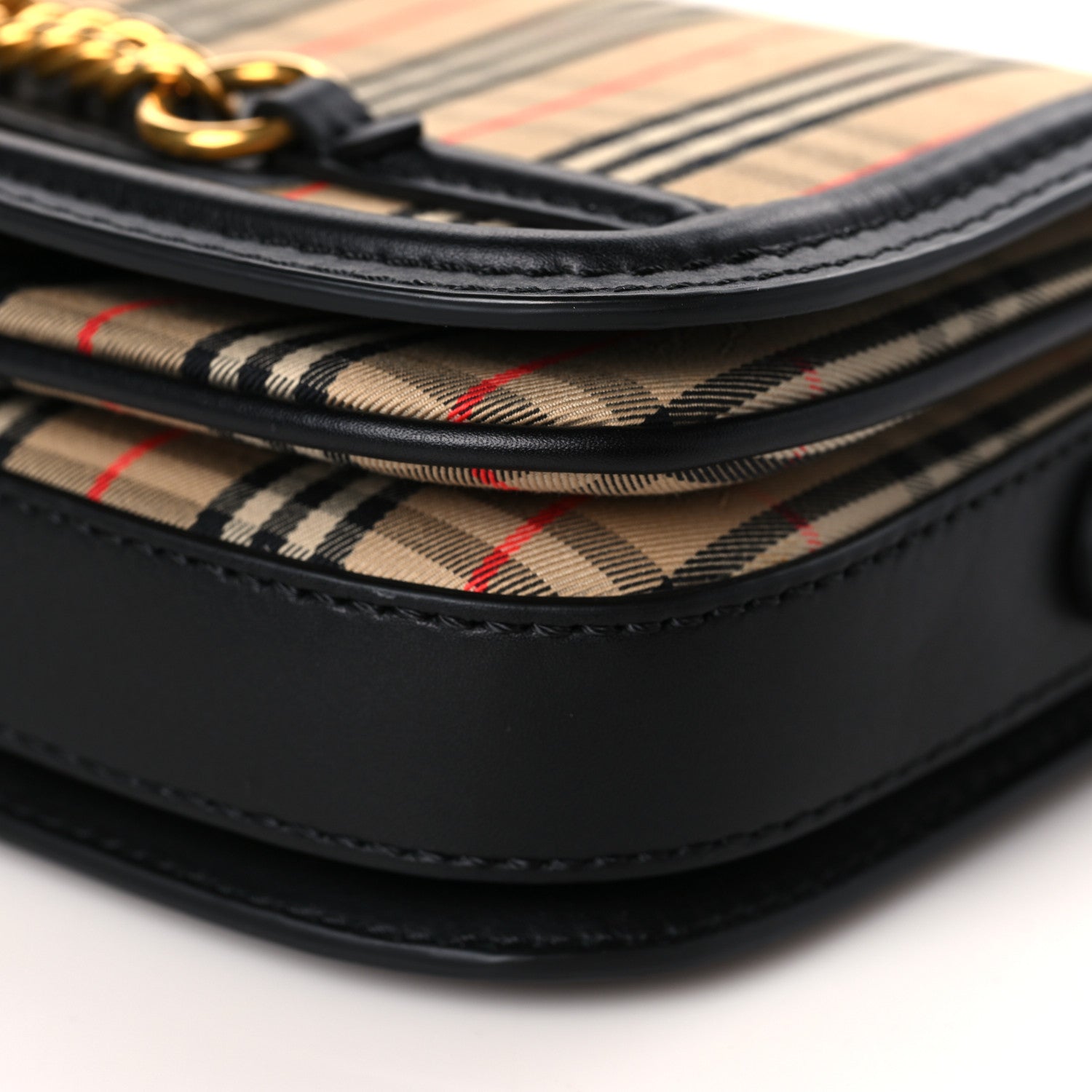 Burberry Smooth Calfskin 1983 Knight Check Link Shoulder Bag Black 7 of 7