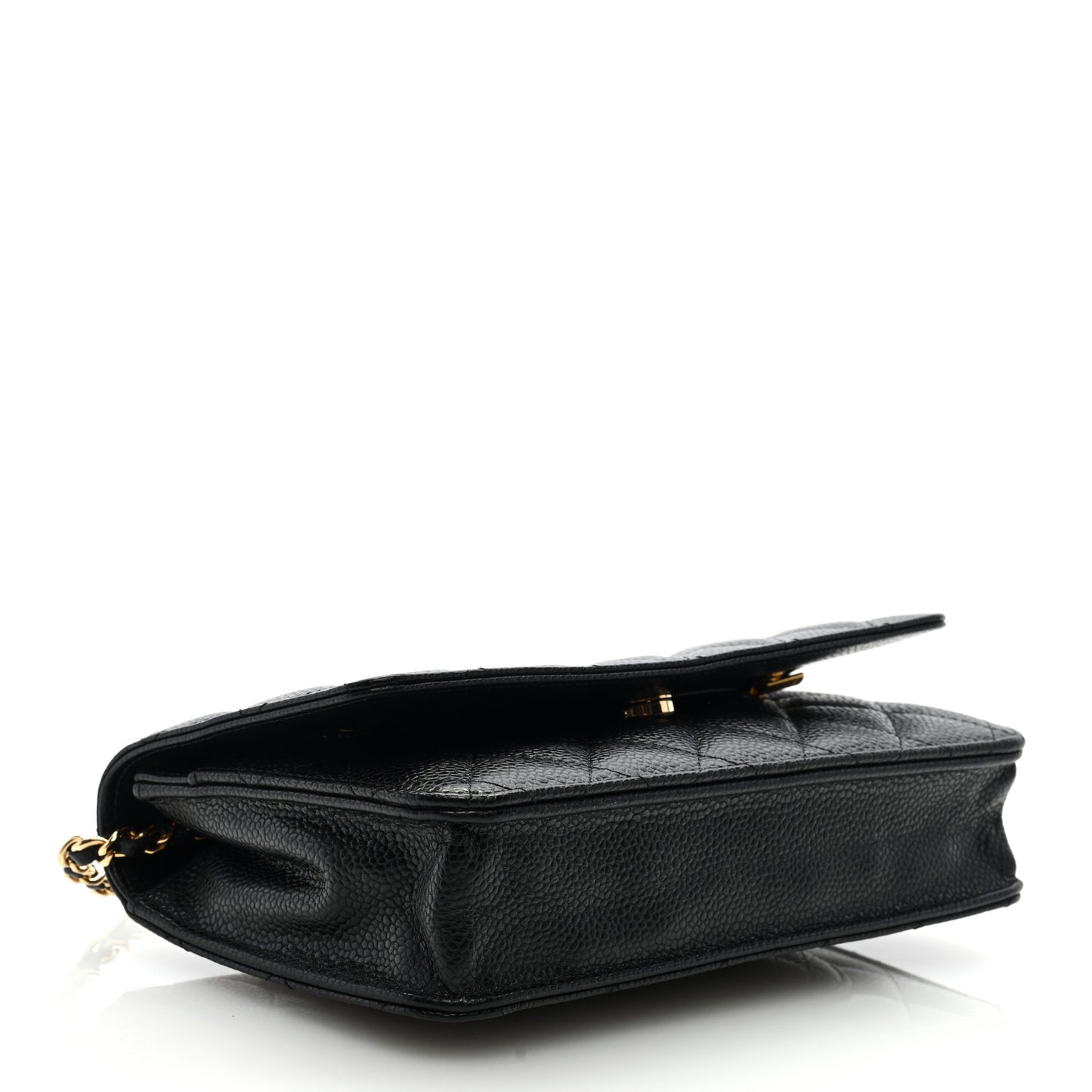 Caviar Quilted Wallet on Chain WOC Black