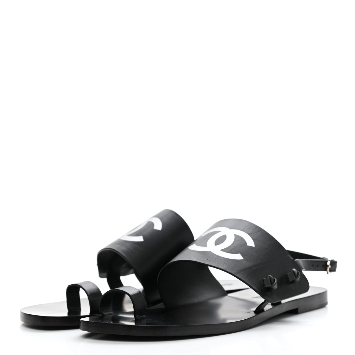 Goatskin CC Sandals 38 Black