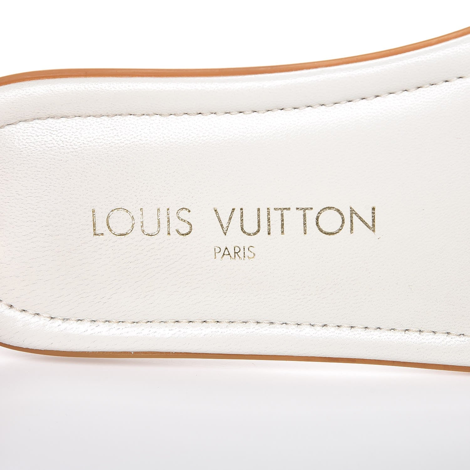 Louis Vuitton Patent Slide Sandal 37 Ivory 9 of 13