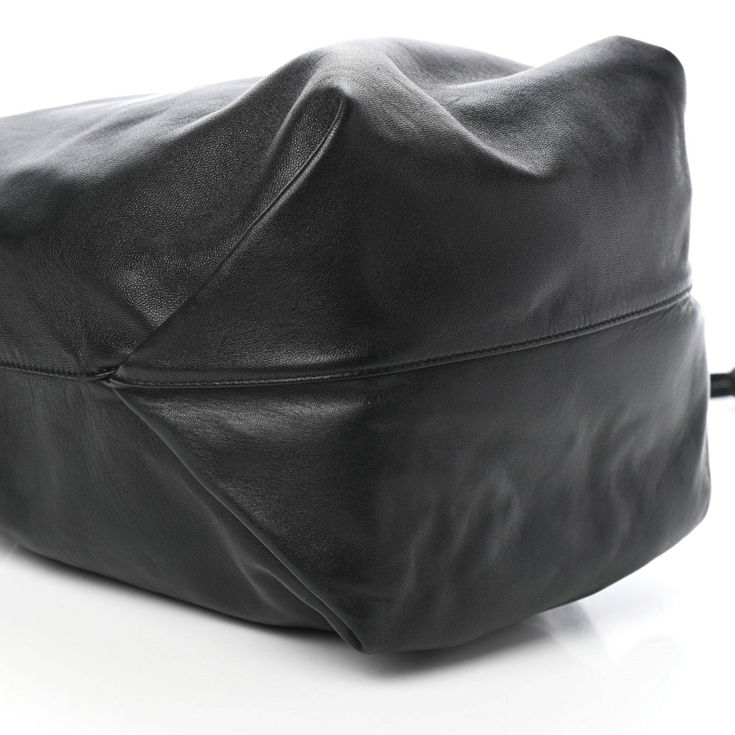 Lambskin Teddy Drawstring Bag Black