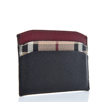 Burberry Soft Grain Calfskin Haymarket Check Izzy Card Case Black 3 of 7