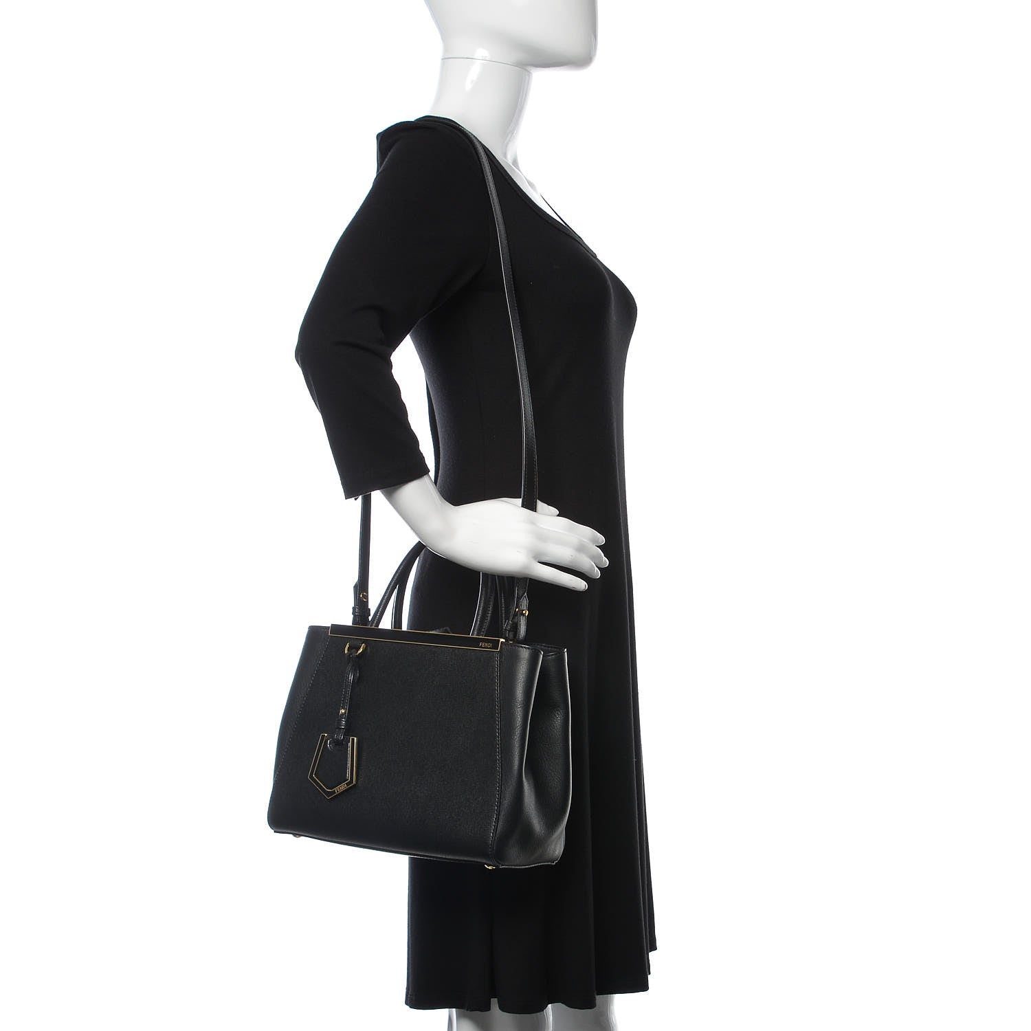 Fendi Vitello Elite Regular 2Jours Tote Black 2 of 11