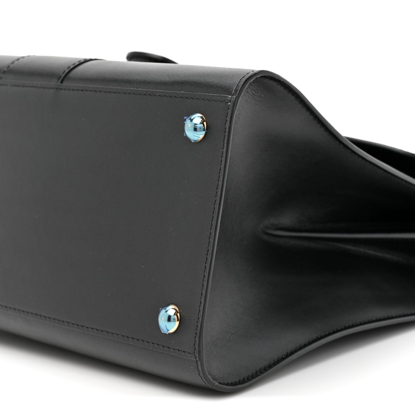 Box Calfskin MM Brillant Satchel Black Black