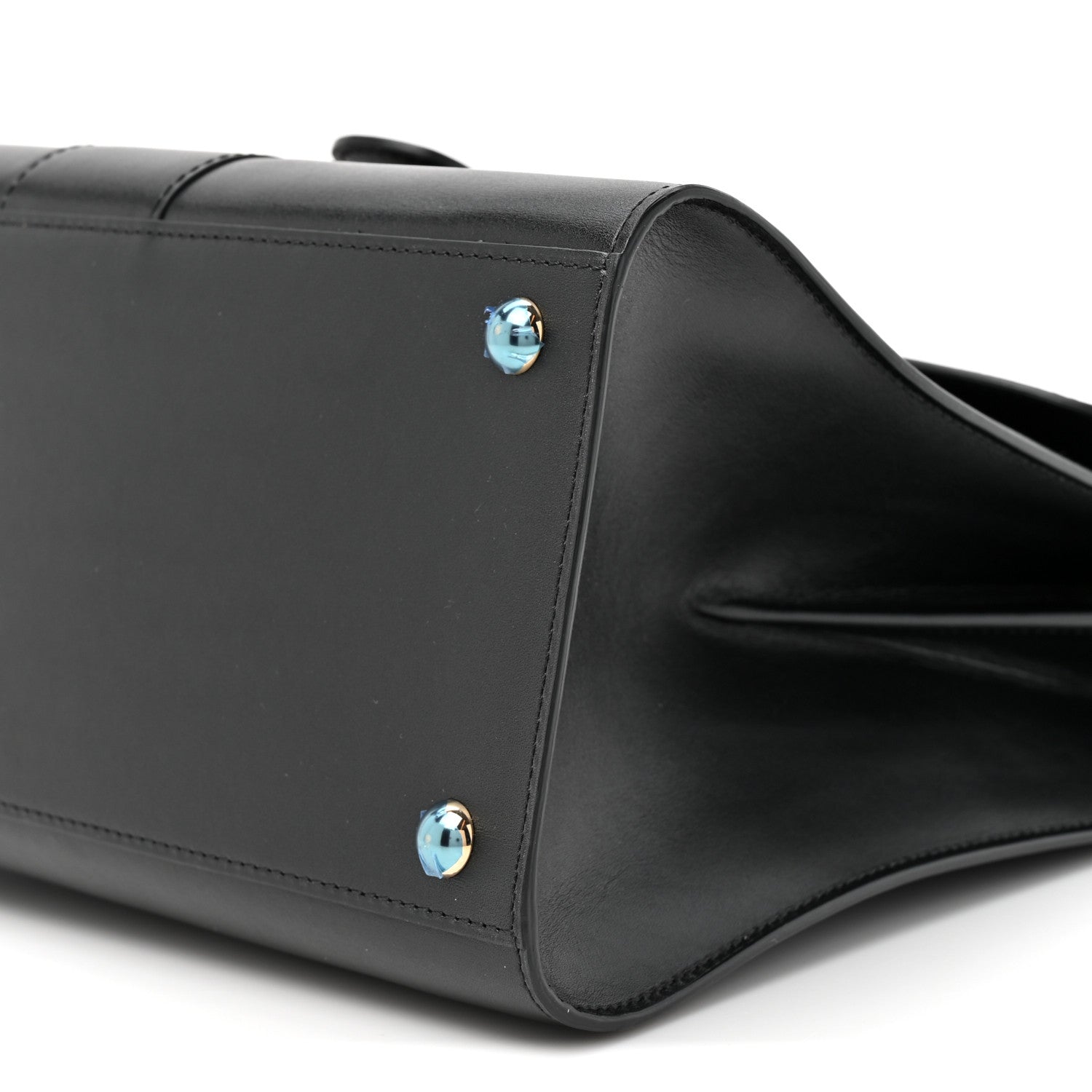 Delvaux Box Calfskin MM Brillant Satchel Black Black 10 of 12