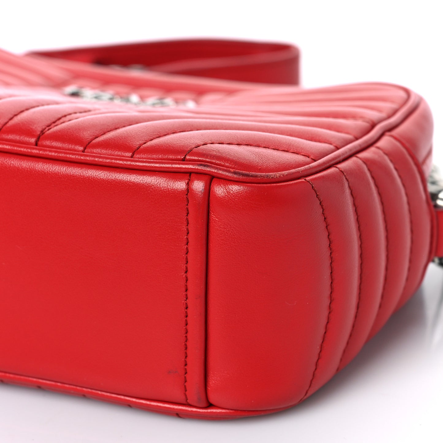 Soft Calfskin Diagramme Camera Bag Rosso