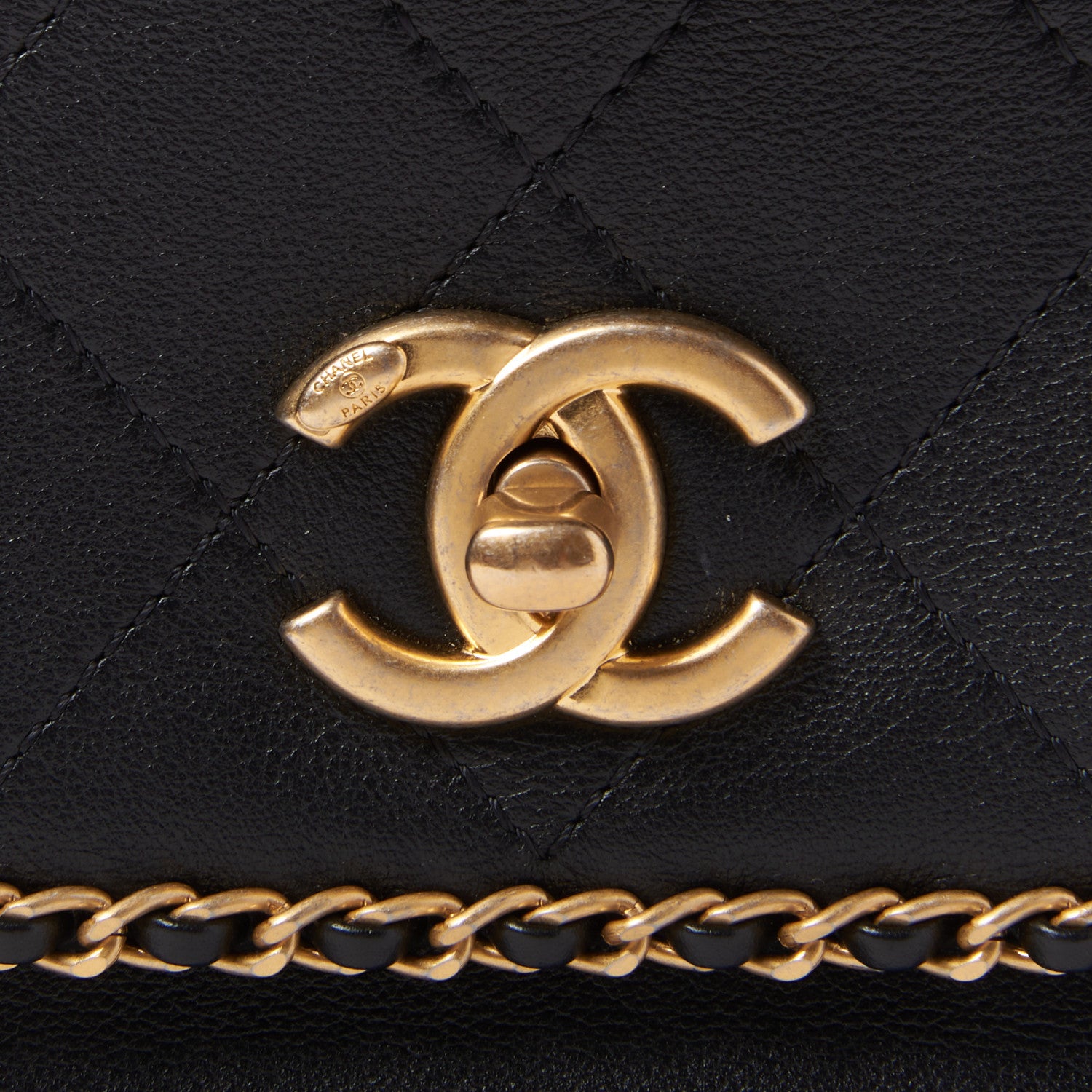 Chanel Calfskin Stitched Chain Flap Black 8 of 11