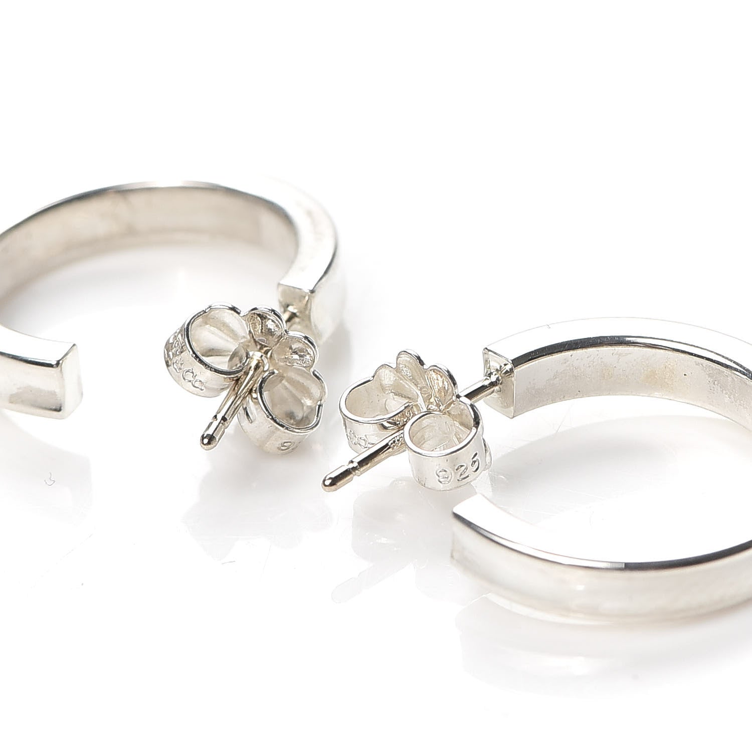 Tiffany Sterling Silver 1837 Small Narrow Hoop Earrings 3 of 5