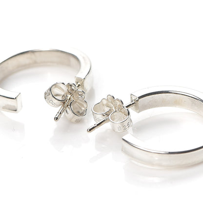 Tiffany Sterling Silver 1837 Small Narrow Hoop Earrings 3 of 5
