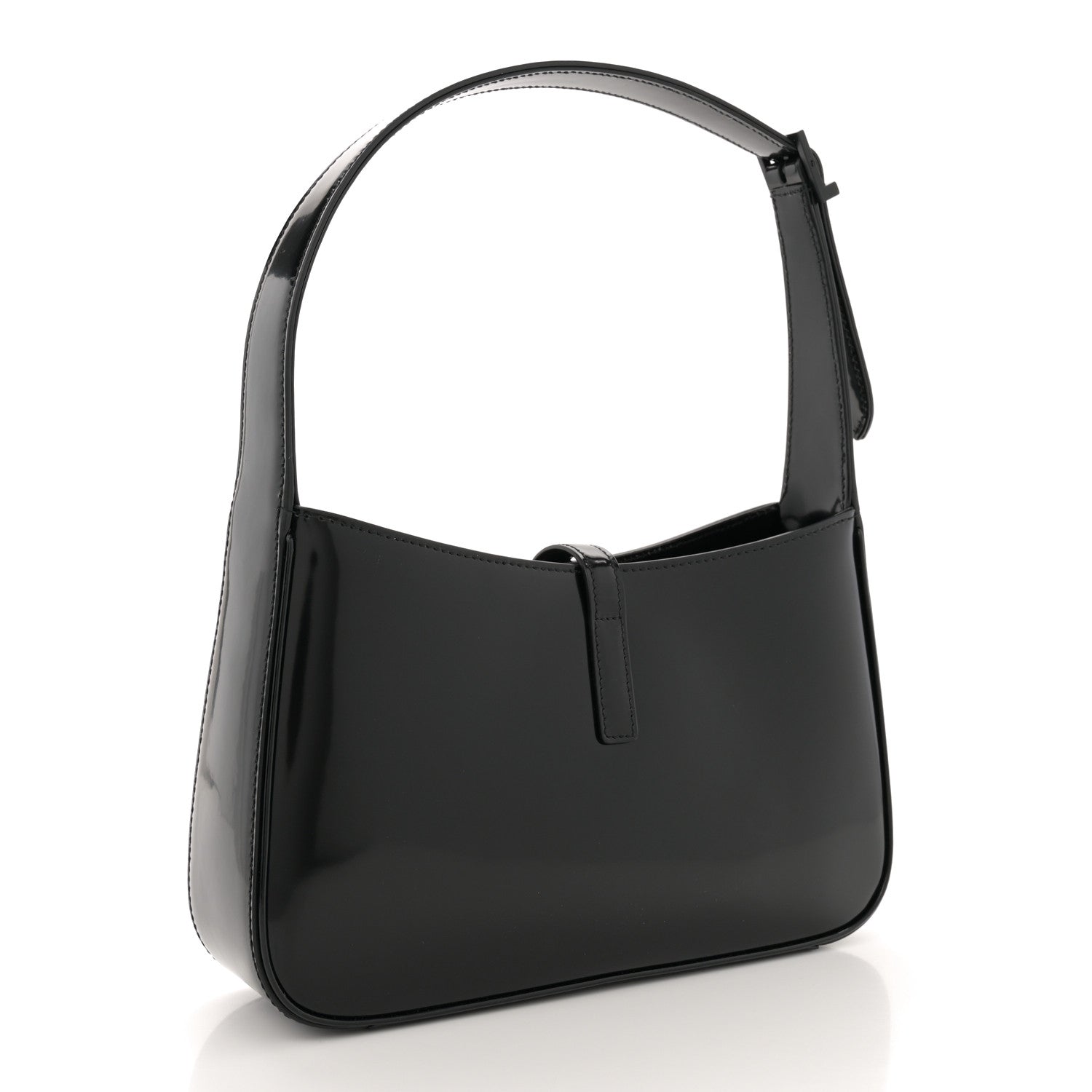 Saint Laurent Patent Calfskin Monochrome Le 5 A 7 Hobo Black 3 of 11