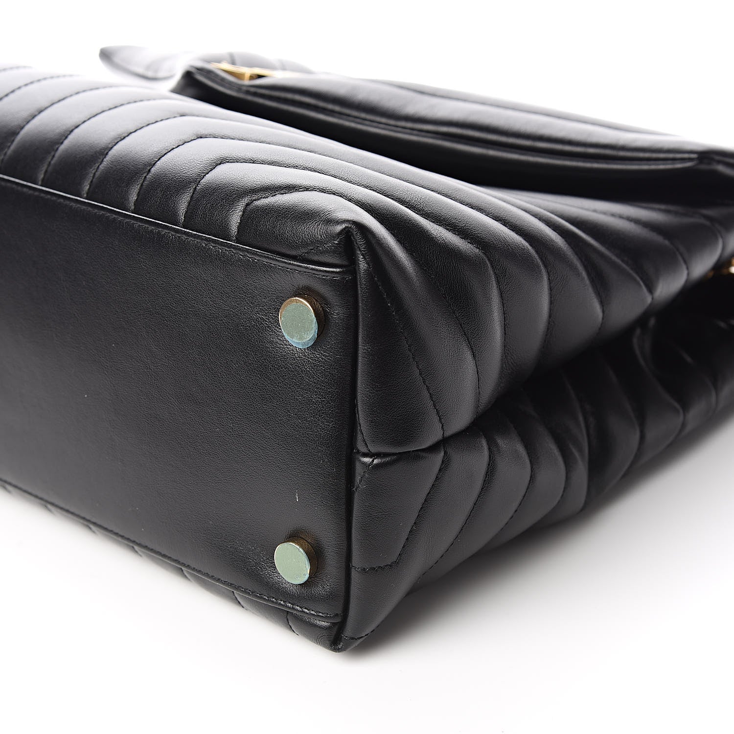 Saint Laurent Calfskin Y Quilted Monogram Large Loulou Chain Satchel Black 10 of 11