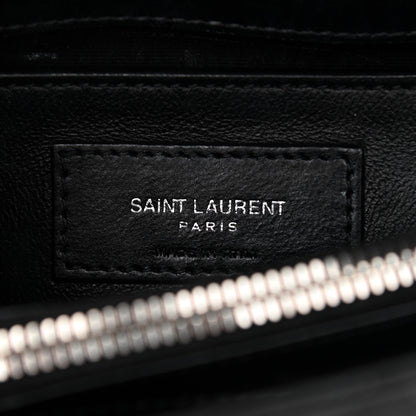 Saint Laurent Calfskin Y Quilted Monogram Small Loulou Chain Satchel Black 6 of 11