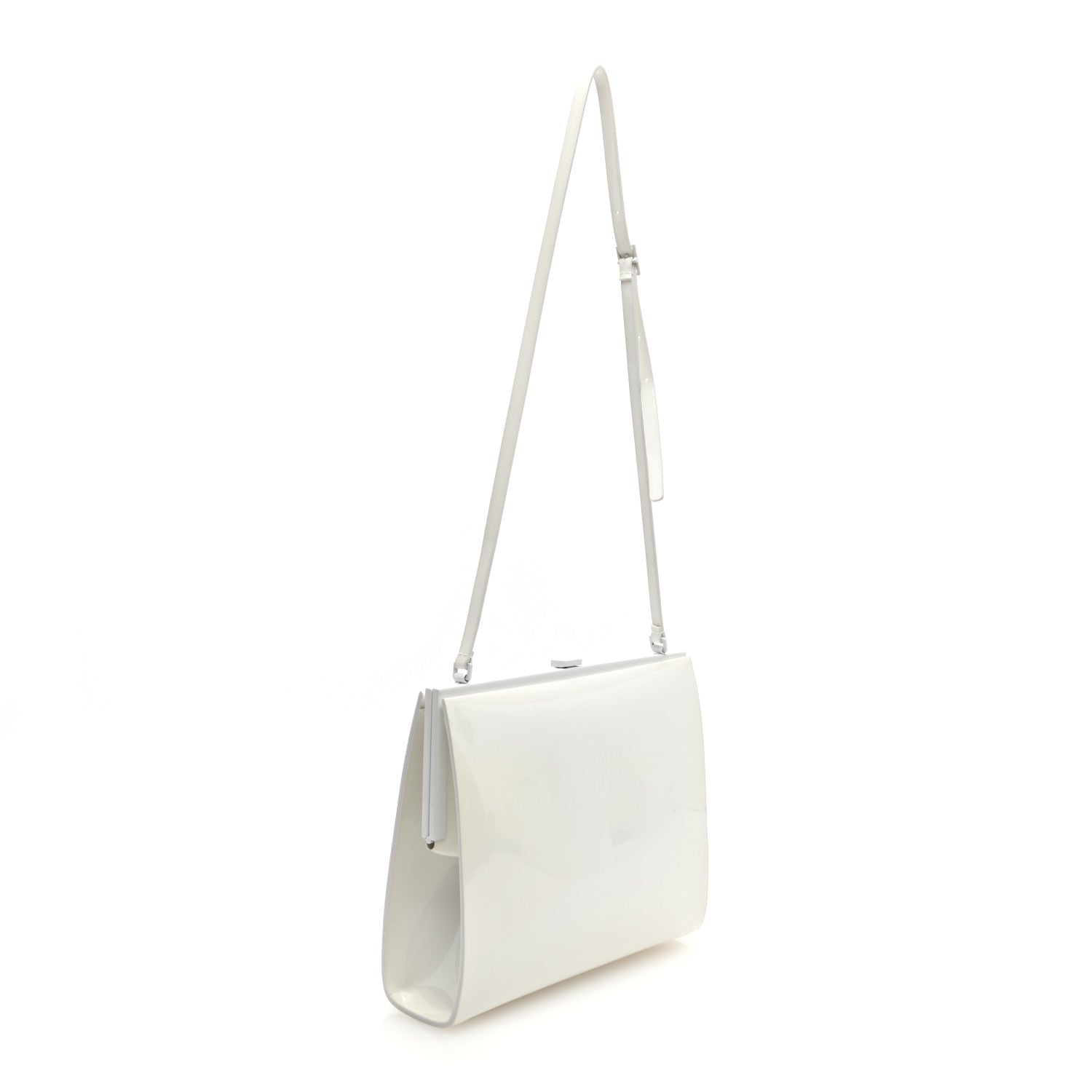 Saint Laurent Vinyl Le-Anne Marie Shoulder Bag White Powder 3 of 9